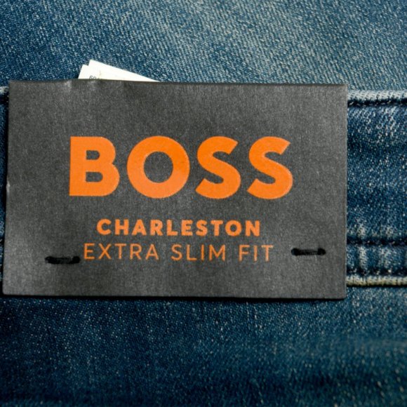 Hugo Boss Men's "Charleston" Extra Slim Fit Distressed Blue Wash Stretch Jeans - Picture 6 of 6